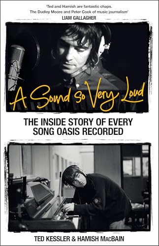 Book cover featuring Liam Gallagher with a microphone, titled “A Sound So Very Loud.”