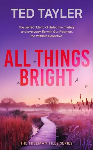 Book cover for “All Things Bright” with a misty landscape scene.