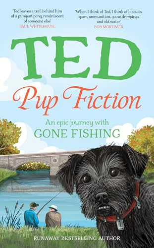 Book cover showing a black terrier in the foreground and two fishermen by water.