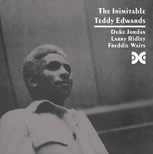 Black and white portrait of jazz musician Teddy Edwards on CD cover.