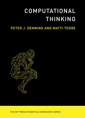 Black book cover with yellow text and a geometric thinker illustration.