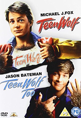 DVD cover for "Teen Wolf" and "Teen Wolf Too" featuring Michael J. Fox.