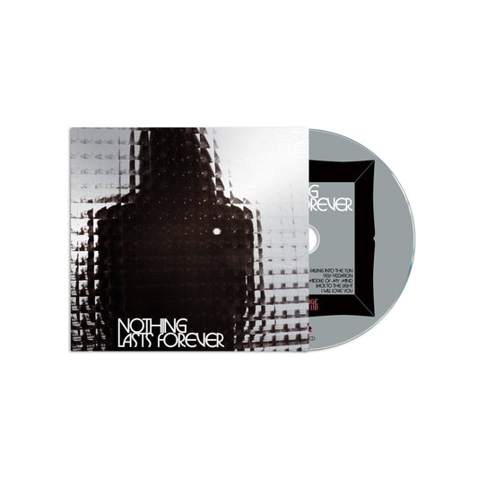 "CD case with black and white cover art and partially visible disc."