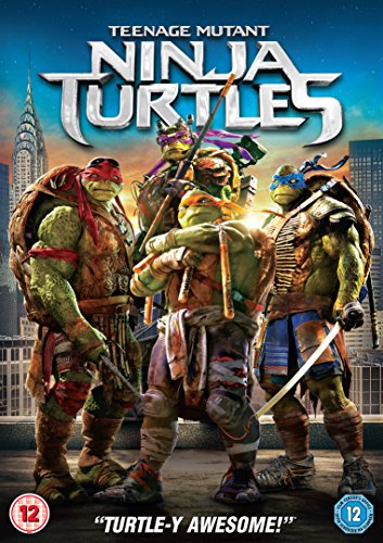 DVD cover featuring the four Teenage Mutant Ninja Turtles with weapons.