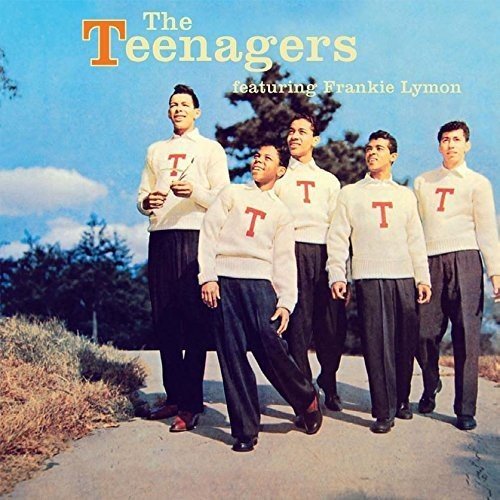 1950s group "The Teenagers" with Frankie Lymon, in sweaters and pants.