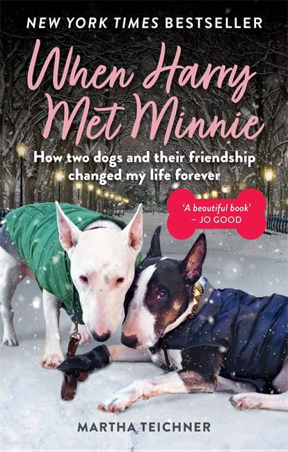 Book cover featuring two dogs, Harry and Minnie, in winter coats.