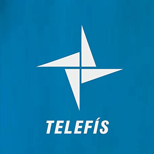 Blue background with a white four-pointed star and the word "TELEFÍS".