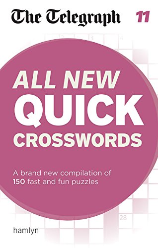 Book cover: "The Telegraph: All New Quick Crosswords 11" with pink circle.