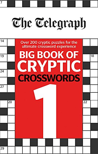 "Book cover with 'The Telegraph' logo, red panel, and crossword grid background."