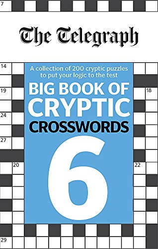 Book cover with a crossword grid background and large white number 6.