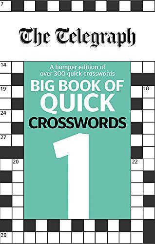 Book cover with crossword grid, teal center, and large white number one.