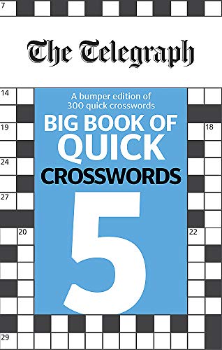 Book cover with crossword grid, large white "5" on blue background.