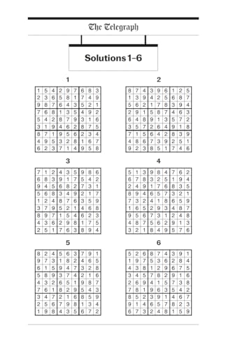 Sudoku puzzle book with grid examples and "The Telegraph" branding.