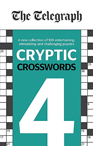 Book cover with "The Telegraph Cryptic Crosswords 4" and a large number 4.