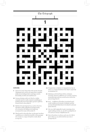 Black and white crossword puzzle book, “The Telegraph General Knowledge Crosswords 9”.