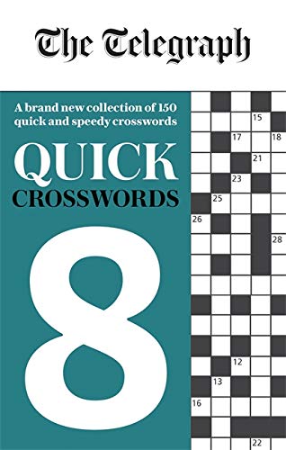 Book cover for "The Telegraph Quick Crosswords 8" with a crossword grid.