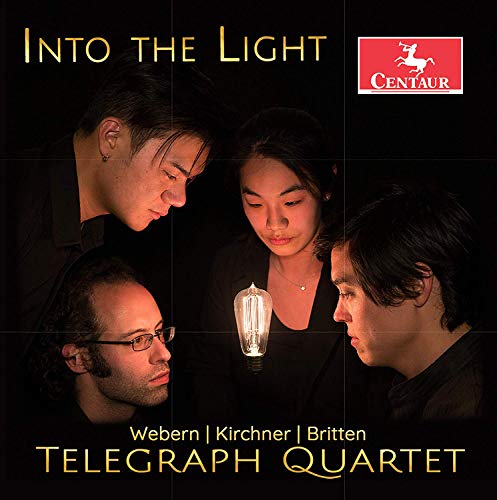 CD cover featuring four musicians around a glowing lightbulb against a dark background.