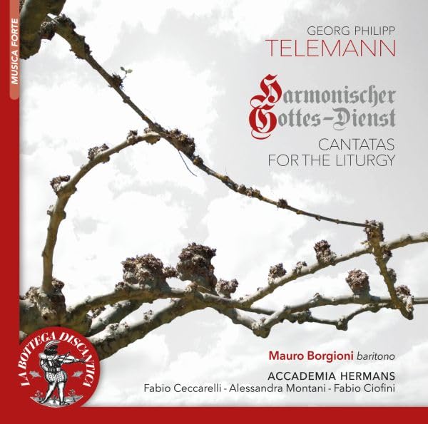 CD cover for Telemann’s “Cantatas For The Liturgy” with a tree branch.