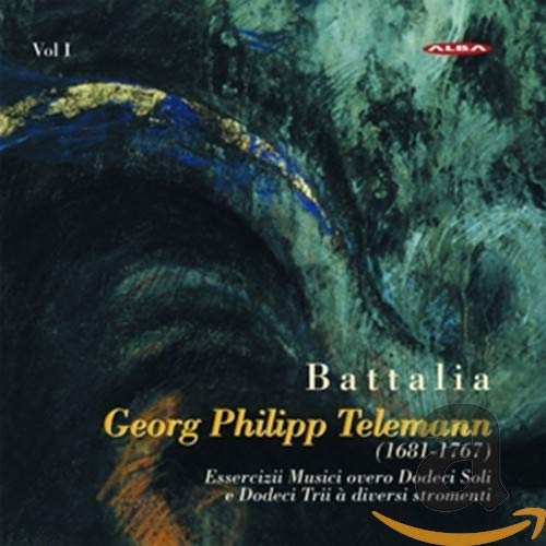 CD cover for Telemann’s Battalia: Solos & Trios Vol. 1, abstract art.