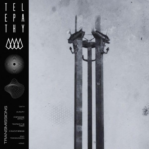 CD cover: black and white image of towers with abstract shapes.