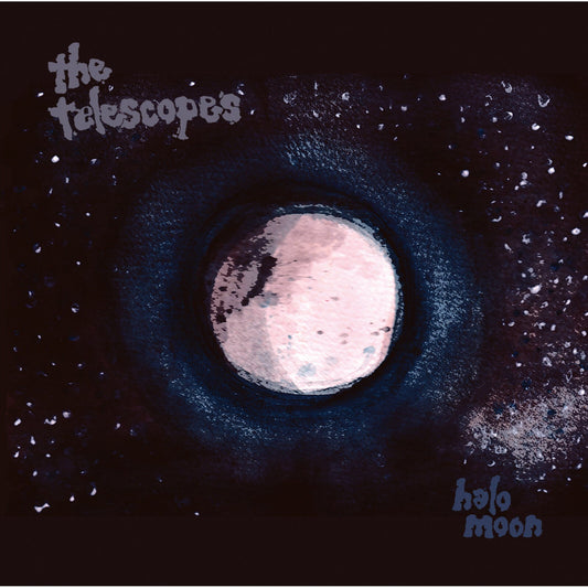 CD cover for “Halo Moon” by The Telescopes, featuring a moon image.