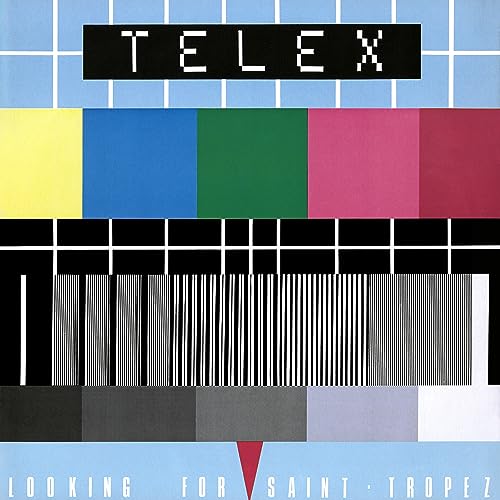 Vinyl album cover featuring a colorful television test pattern and the text Telex.