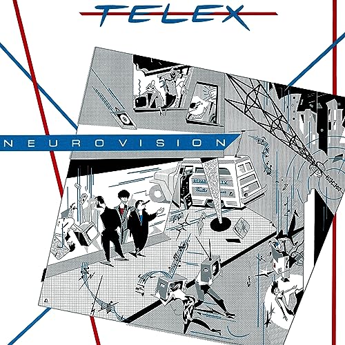 Album cover for Telex’s Neurovision: abstract cityscape with figures in suits.