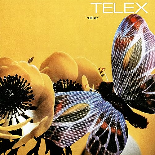 Yellow vinyl record cover with abstract floral imagery.