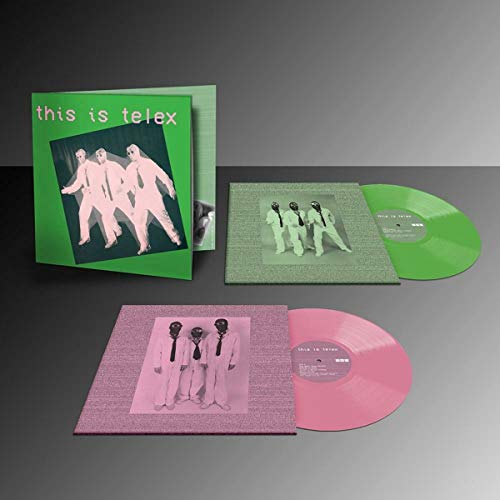 This Is Telex" vinyl record and sleeve with figures in suits.