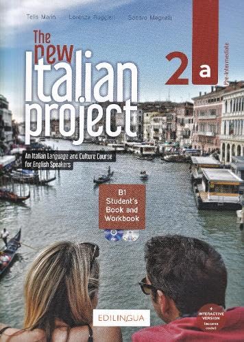 Italian language textbook cover with a canal scene and people in the foreground.