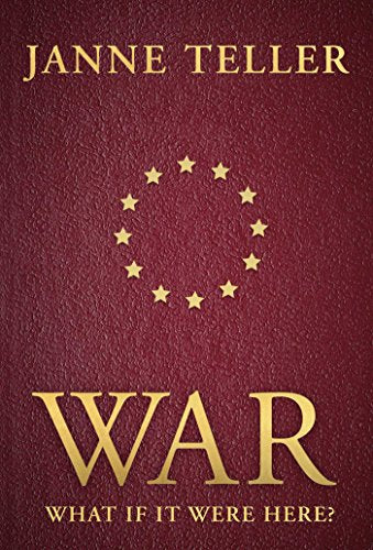 Book cover: red textured background, gold stars in a circle, bold "WAR" text.