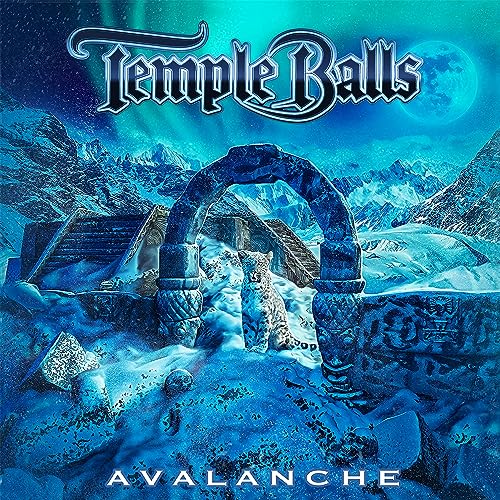 CD cover for "Avalanche" by Temple Balls, featuring snowy mountains and an archway.