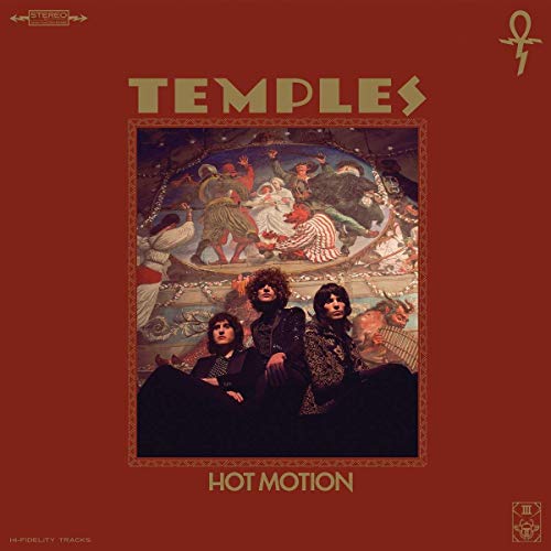 Temples "Hot Motion" CD cover: band portrait over painted scene.