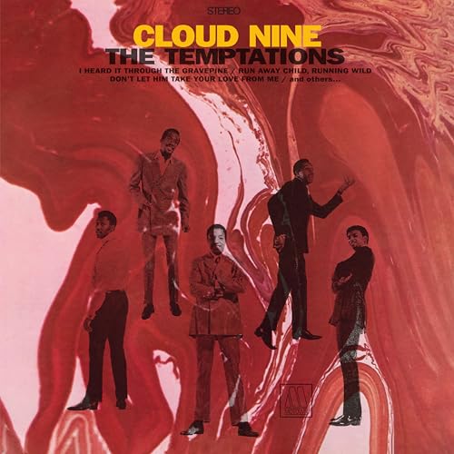 The Temptations’ “Cloud Nine” vinyl album cover with five men in suits.