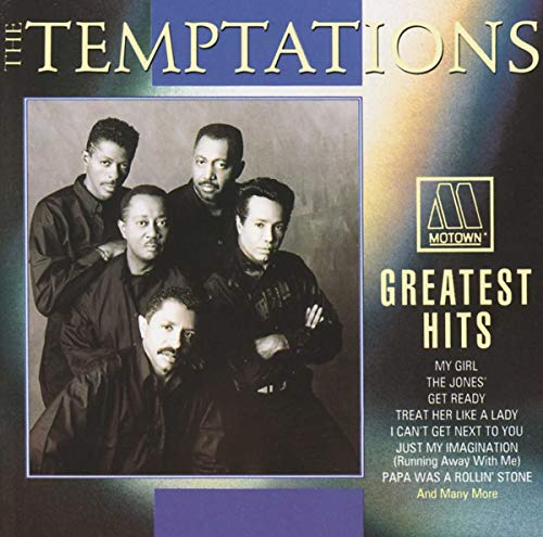 CD cover for The Temptations’ “Greatest Hits” featuring the band’s portrait.