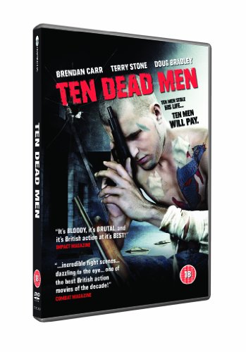 DVD cover for Ten Dead Men featuring a shirtless man holding a shotgun.
