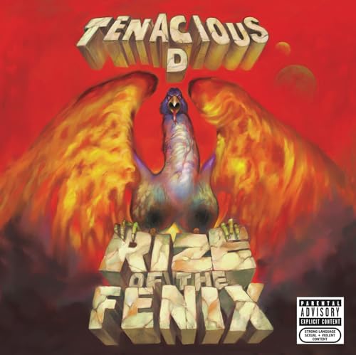 Album cover: Tenacious D, a phoenix rising from stone blocks.