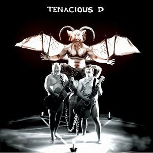 Tenacious D album cover featuring two men and a winged devil figure.