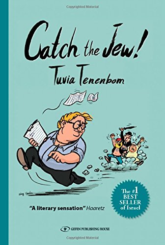 Book cover with cartoon of a man chasing figures, titled "Catch the Jew!".