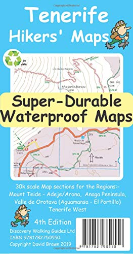 Tenerife hiking maps cover with topographic detail and a barcode.