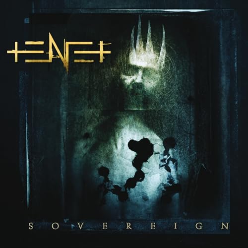 Dark album cover for Tenet’s “Sovereign” featuring a shadowy figure and crown.