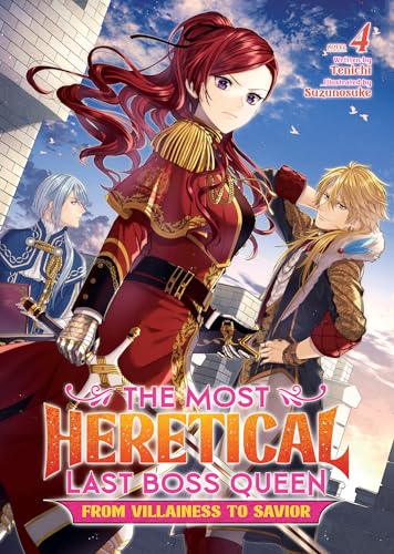 Light novel cover with a red-haired woman and two male characters.