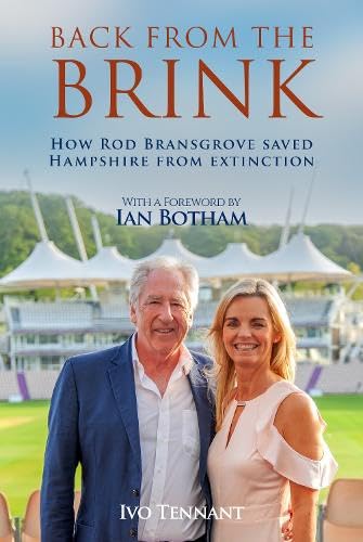 Book cover featuring an older man and woman smiling in front of a cricket stadium.