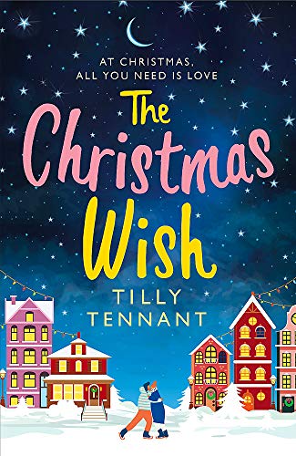 Book cover: “The Christmas Wish” with snowy town illustration.