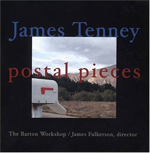 "CD cover with a white mailbox and mountains on a black background."