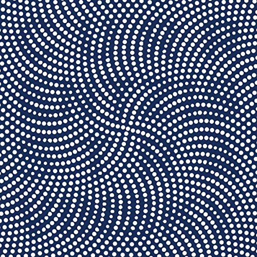 Dark blue and white swirling dot pattern, abstract album artwork.