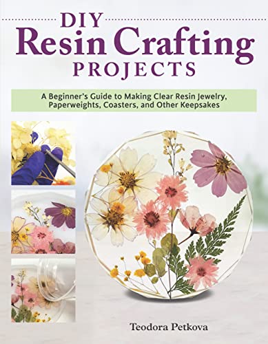 Book cover featuring a resin coaster with pressed flowers embedded within.