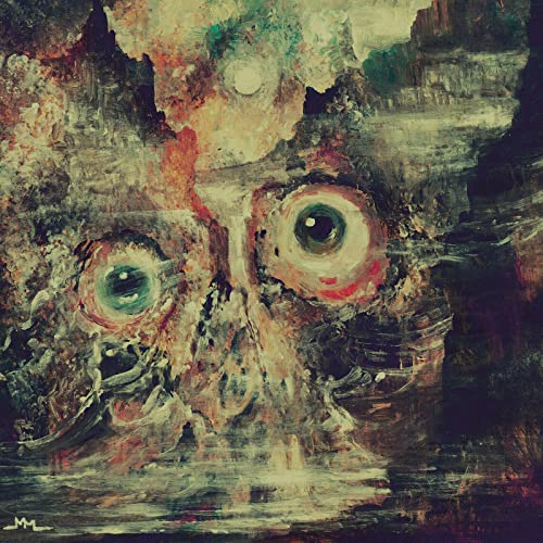 CD cover: grotesque, painted face with multiple eyes and textured background.