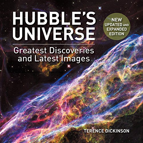 Book cover: “Hubble’s Universe” with a colorful nebula image.