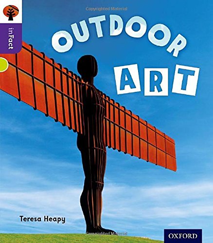 Book cover with sculpture, bright blue sky, and large white text: "OUTDOOR ART".